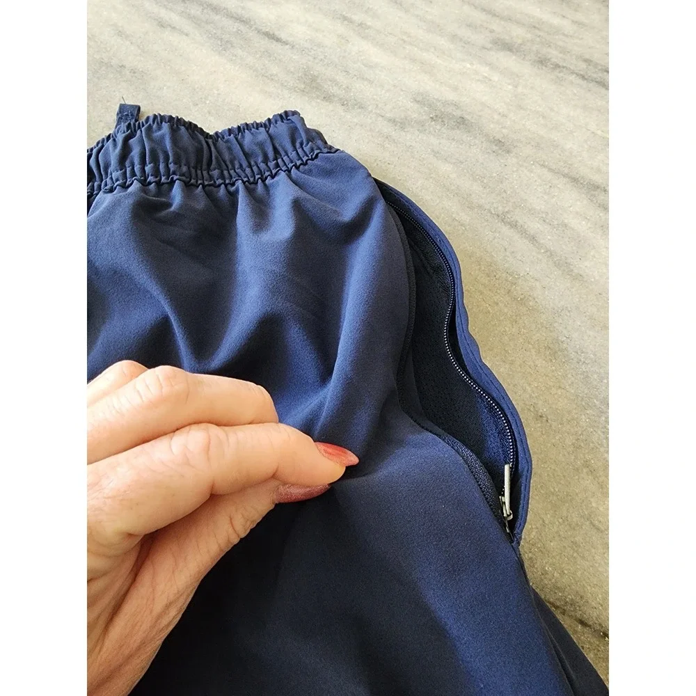 Nike Womens‎ Navy Blue Tapered Track Pants Elastic Waist Small Swoosh Logo
